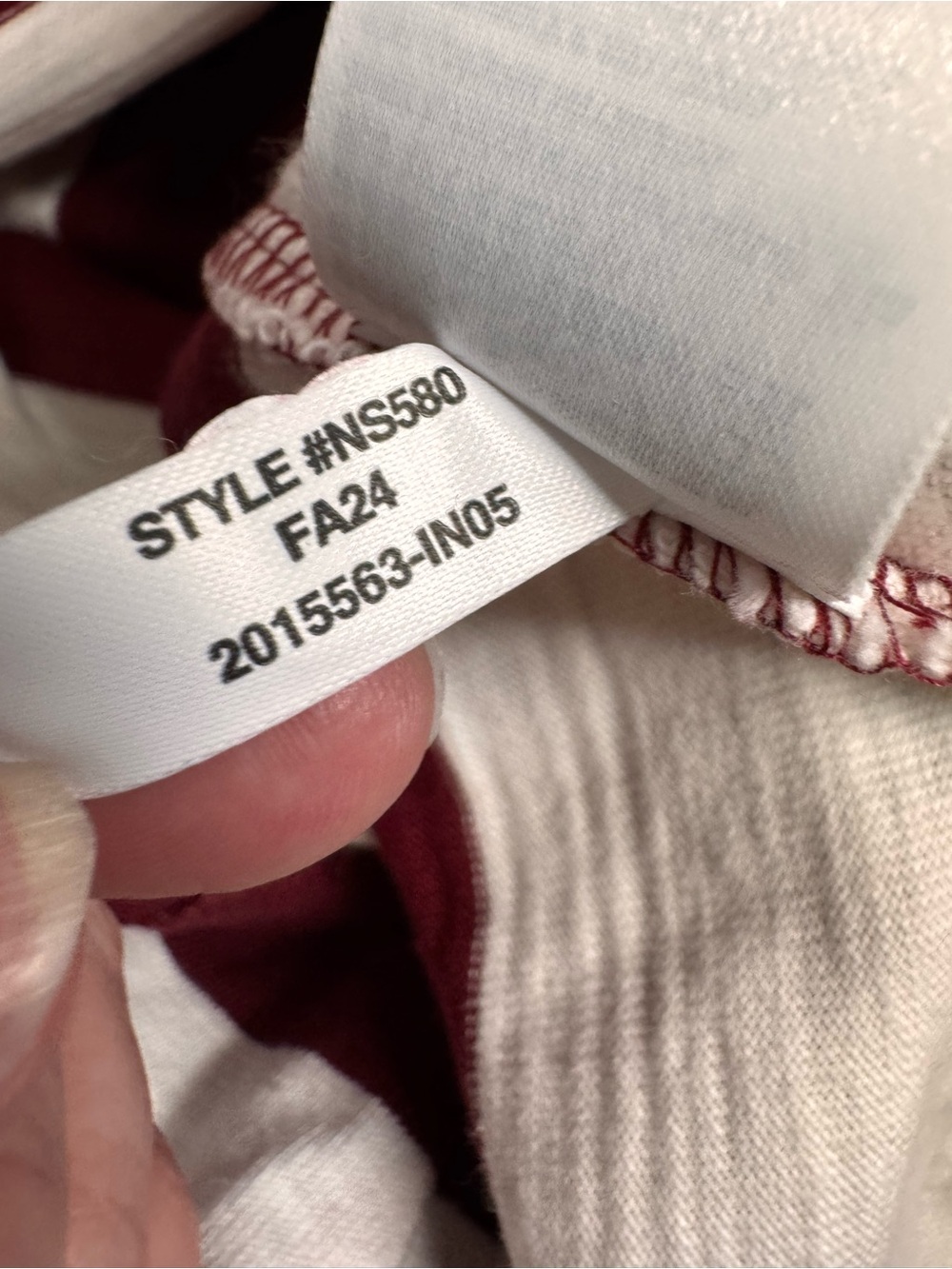 SOLD Madewell Rugby Polo Shirt Large Maroon White Stripe Oversized Long Sleeve - Picture 5 of 5
